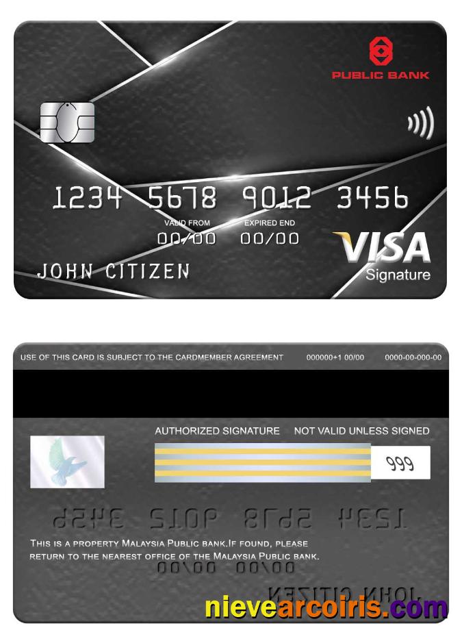 Malaysia Public Bank visa signature card
